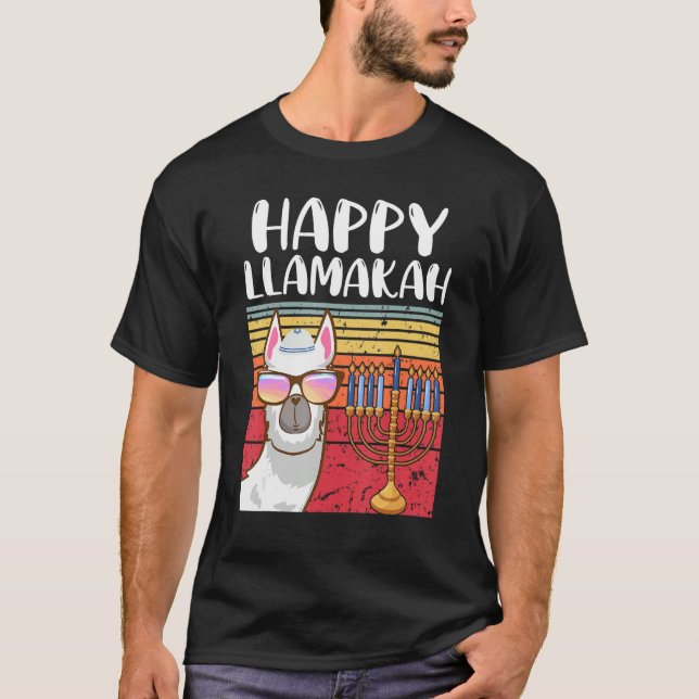 Camiseta Happy Llamakah Jewish Llama   Hanukkah Pajamas Cha (Anverso)
