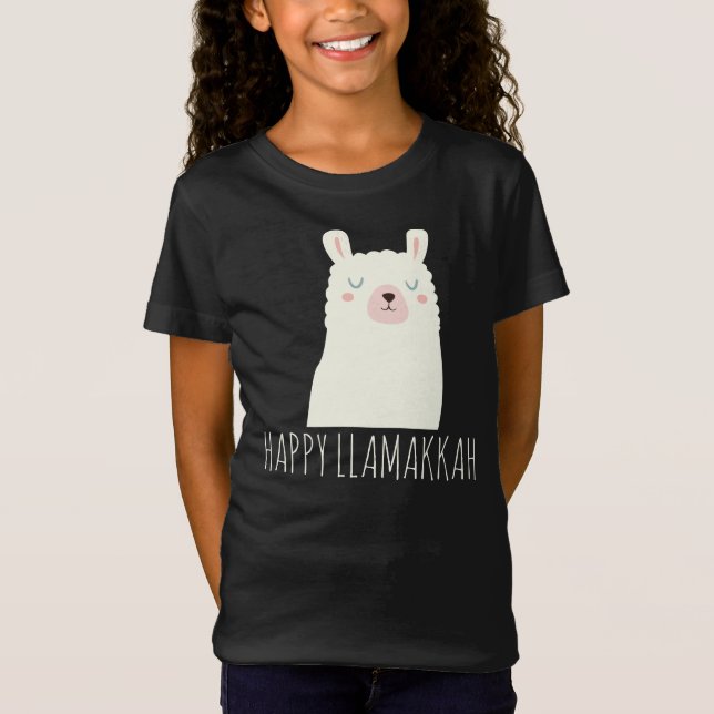 Camiseta Happy Llamakkah Blue Hanukah Llama Cute (Anverso)