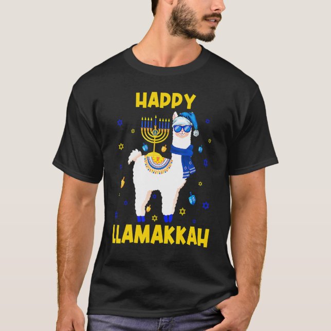 Camiseta Happy Llamakkah Hanukkah Chanukah Llama Alpaca Sun (Anverso)