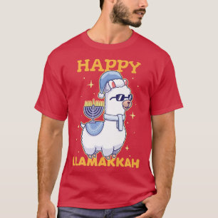 Camiseta Happy Llamakkah Hanukkah Jewish Menorah Holiday Ll