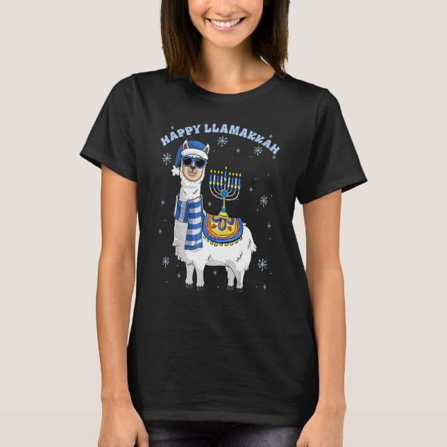 Camiseta Happy Llamakkah Hanukkah Llama Chanukah Alpaca Gir (Anverso)