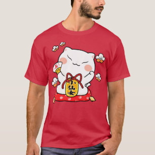 Camiseta Happy Lucky Cat Design 