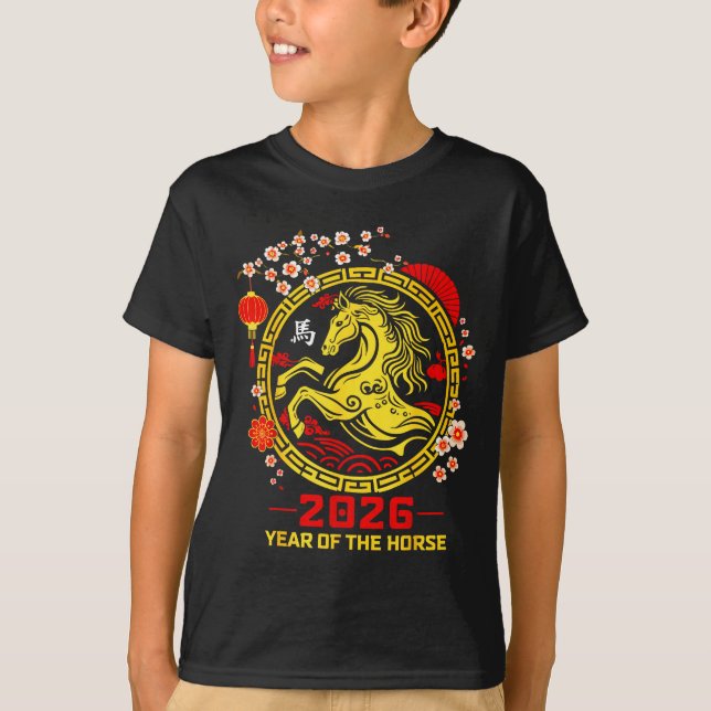 Camiseta Happy Lunar Chinese New Year Of The Horse 2026 Zod (Anverso)