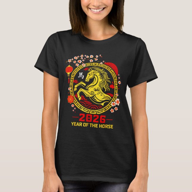 Camiseta Happy Lunar Chinese New Year Of The Horse 2026 Zod (Anverso)