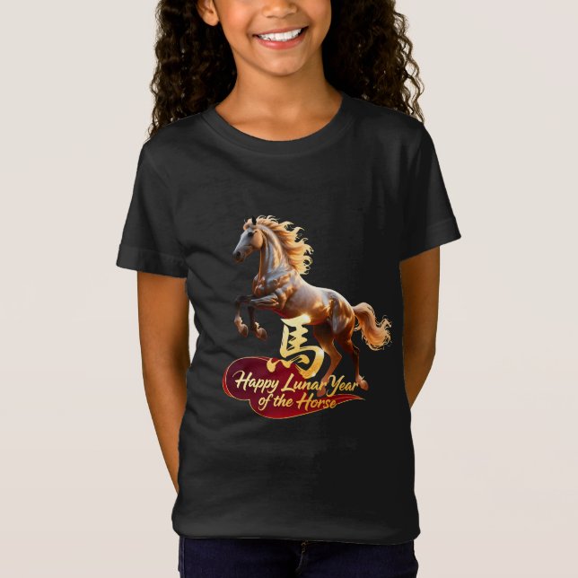 Camiseta Happy Lunar New Year Majestic Golden Horse  (Anverso)