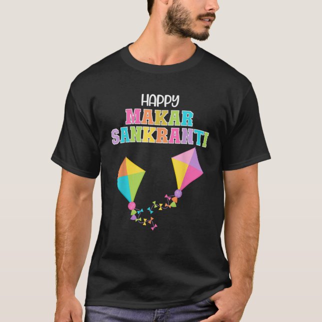 Camiseta Happy Makar Sankranti Hindu Hinduism Kite Flying H (Anverso)