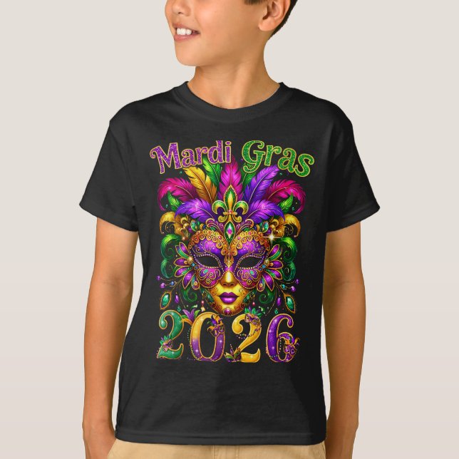 Camiseta Happy Mardi Gras 2026 Jester Hat New Orleans Men W (Anverso)