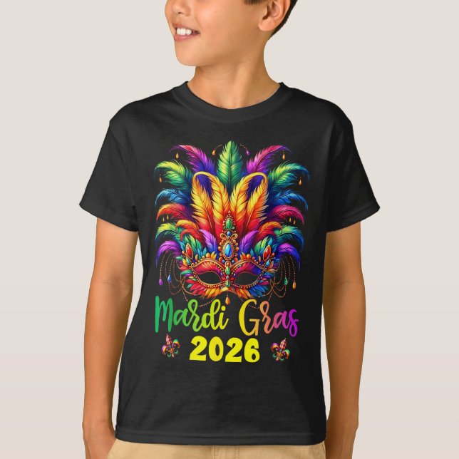 Camiseta Happy Mardi Gras 2026 Jester Hat New Orleans Men W (Anverso)