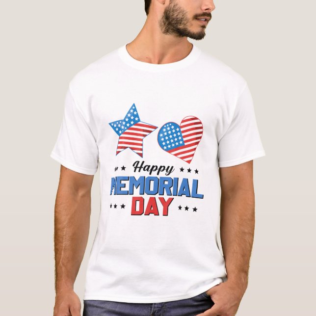 Camiseta Happy Memorial Day 4Th Of July American Flag Patri (Anverso)