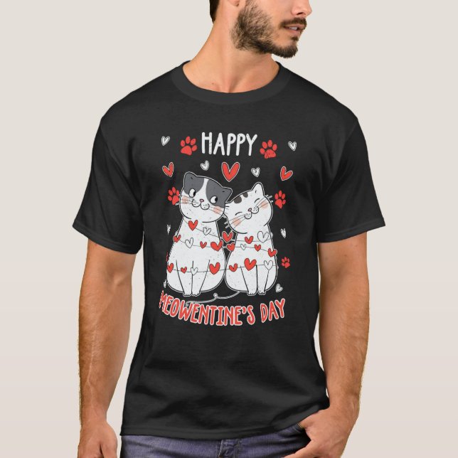 Camiseta Happy Meowentines Valentines Day Cute Cat Kitten V (Anverso)