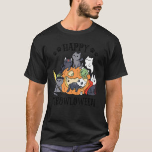Camiseta Happy Meowloween Cute Cats Pumpkin