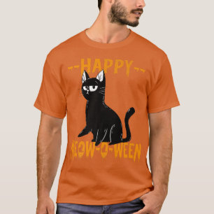 Camiseta Happy Meowoween Halloween Cute Black Cat Party Cos