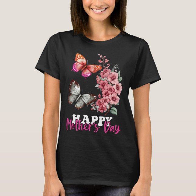 Camiseta Happy Mother s Day 2023 Mothers Day Butterfly Mom  (Anverso)