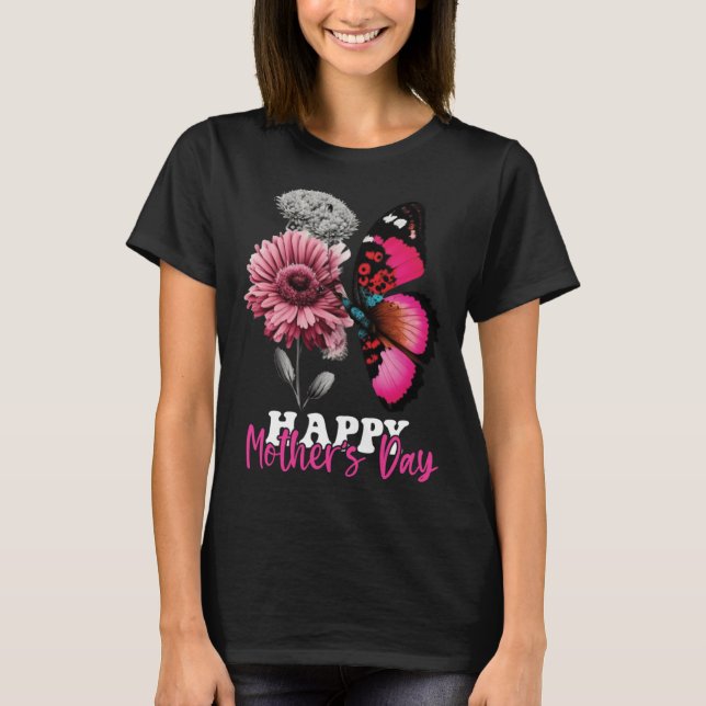 Camiseta Happy Mother s Day 2023 Mothers Day Butterfly Mom  (Anverso)