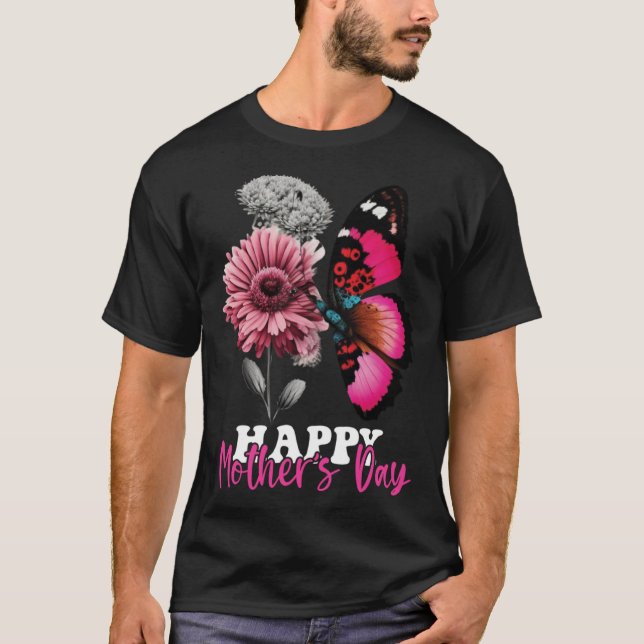 Camiseta Happy Mother s Day 2023 Mothers Day Butterfly Mom  (Anverso)