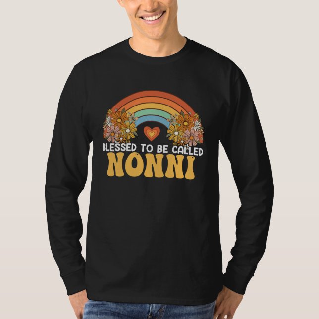 Camiseta Happy Mothers Day Blessed To Be Called Nonni Rainb (Anverso)