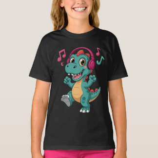 Camiseta “Happy Musical Dinosaur Cartoon T-Shirt – Kids Fun
