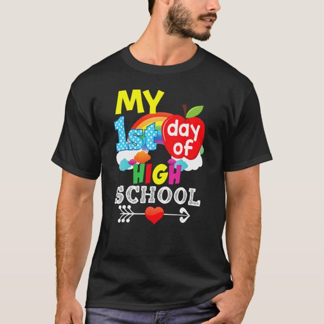 Camiseta Happy My First Day Of High Back To School Kid Stud (Anverso)