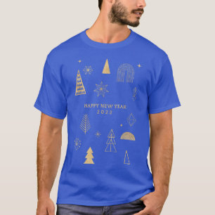 Camiseta Happy New Year 2022 Minimalist Holiday Modern Geom