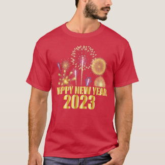 Camiseta Happy New Year 2023 Fireworks Welcome 2023 Celebra
