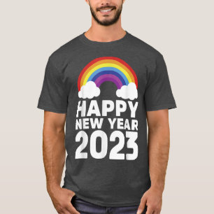 Camiseta Happy New Year 2023 New Years Lunar Holiday Rainbo