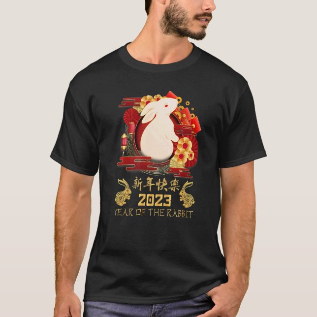Camiseta Happy New Year 2023 Year Of The Rabbit Eve Party S (Anverso)