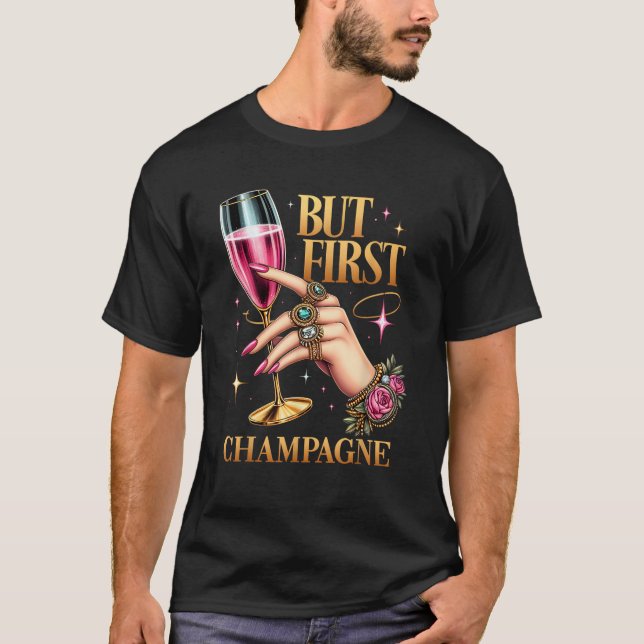 Camiseta Happy New Year 2025 But First Champagne Celebratio (Anverso)