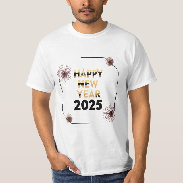 Camiseta Happy New Year 2025 - Stylish Festive T-Shirt (Anverso)