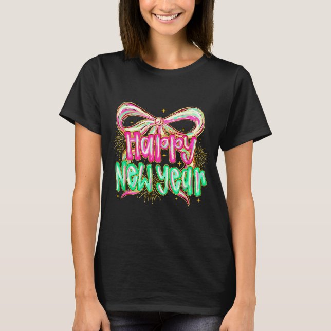 Camiseta Happy New Year 2026 Brushstroke Coquette Firework  (Anverso)