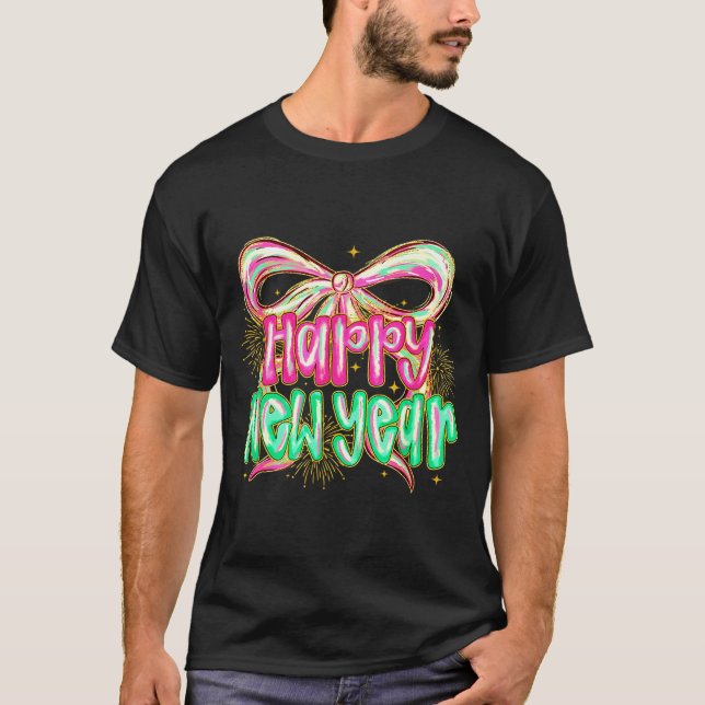 Camiseta Happy New Year 2026 Brushstroke Coquette Firework  (Anverso)