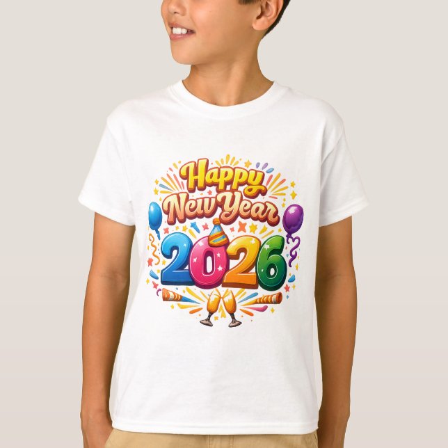 Camiseta Happy New Year 2026 Celebration – Festive Firework (Anverso)