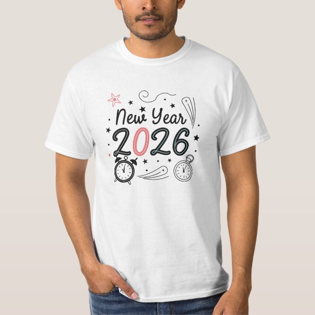 Camiseta Happy New Year 2026 Celebration T-Shirt – Festive  (Anverso)