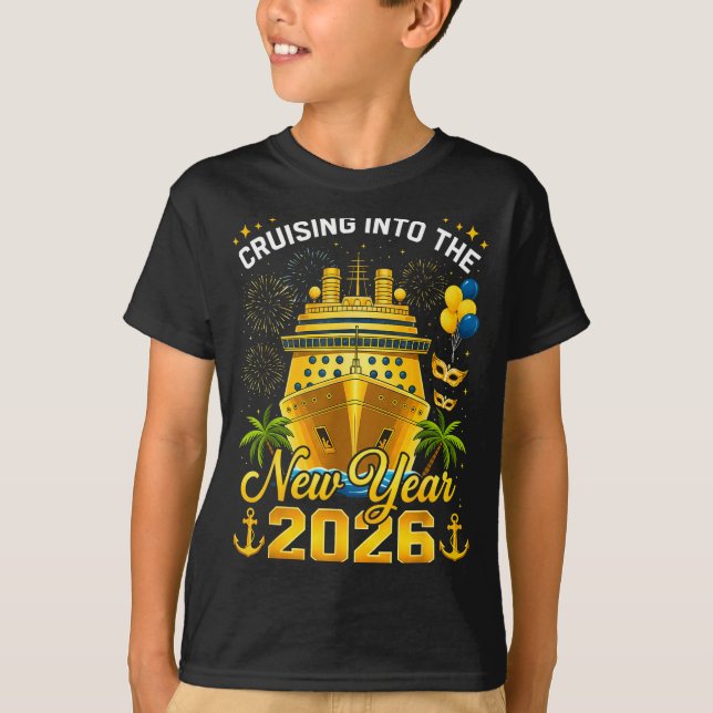 Camiseta Happy New Year 2026 Cruising Into The New Year 202 (Anverso)