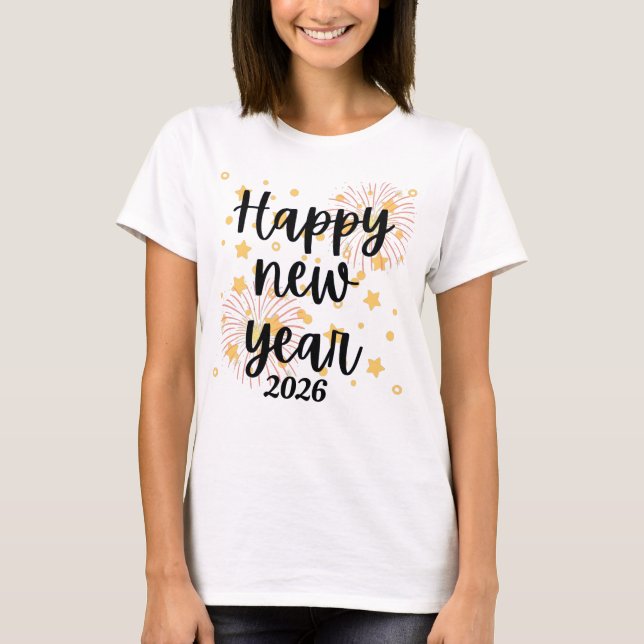 Camiseta Happy New Year 2026 Custom (Anverso)
