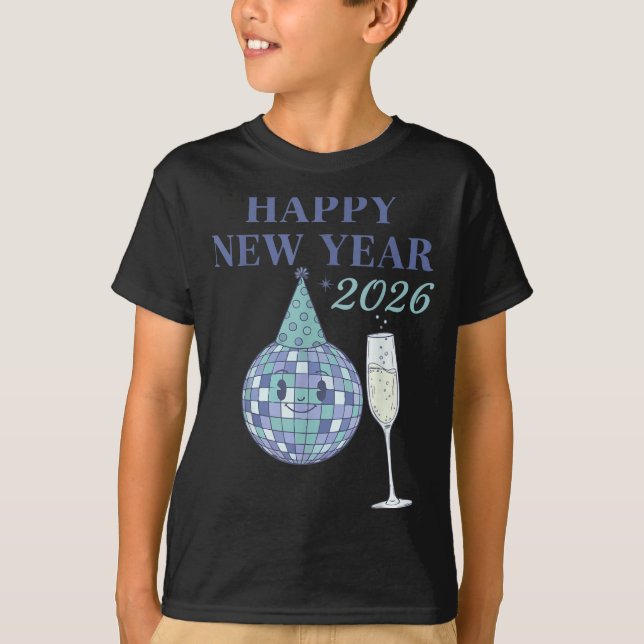 Camiseta Happy New Year 2026 Disco Ball Celebration  (Anverso)