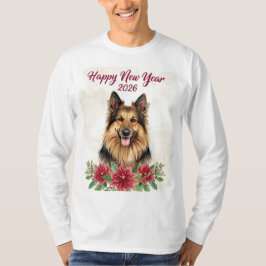 Camiseta Happy New Year 2026 Dog Long Sleeve Shirt
