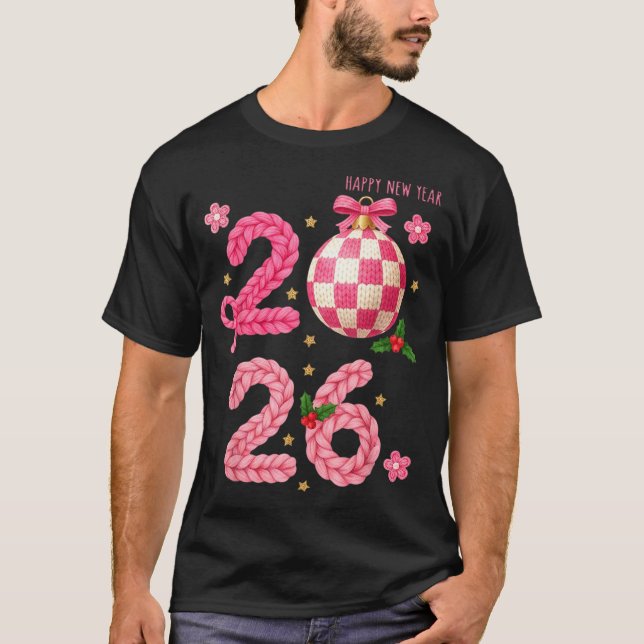 Camiseta Happy New Year 2026 Family Matching Crochet Men Wo (Anverso)