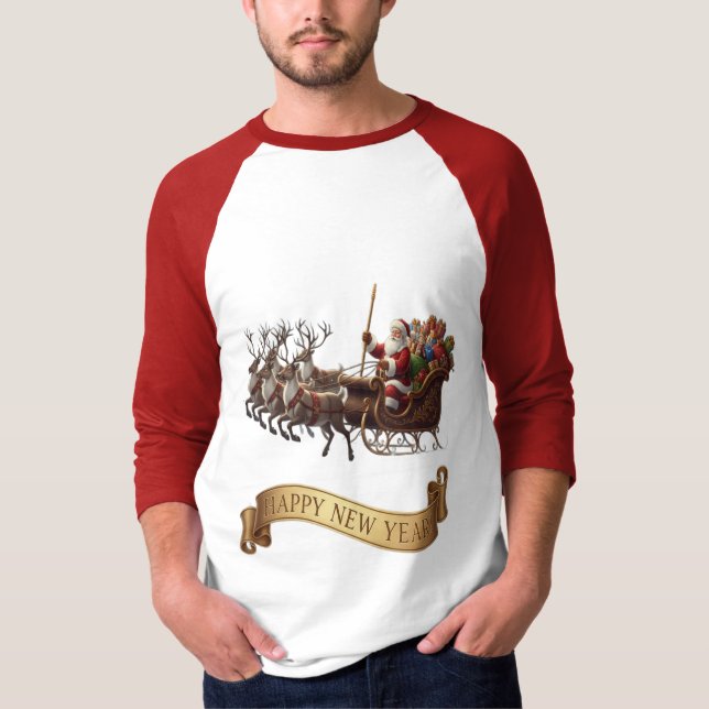 Camiseta Happy New Year 2026 – Festive Reindeer Shirt (Anverso)