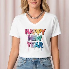 Camiseta Happy New Year 2026 , festive winter , for women 