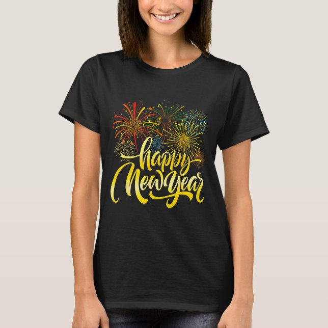 Camiseta Happy New Year 2026 Fireworks New Years Eve Party  (Anverso)