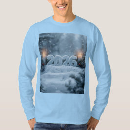Camiseta happy new year 2026 frosty winter long sleeve
