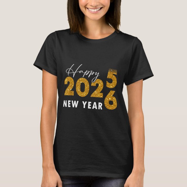 Camiseta Happy New Year 2026 Goodbye 2025 Hello 2026  (Anverso)