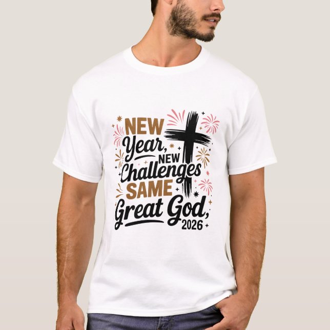 Camiseta Happy New Year 2026: Same Great God' (Anverso)
