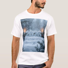 Camiseta happy new year 2026 snowy calm t-shirt