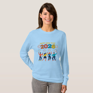 Camiseta Happy New Year 2026 Women’s Holiday Gift T-Shirt