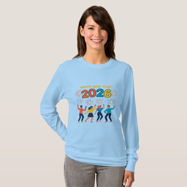 Camiseta Happy New Year 2026 Women’s Holiday Gift T-Shirt (Anverso completo)