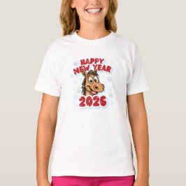Camiseta Happy New Year 2026: Year of the Horse Mascot