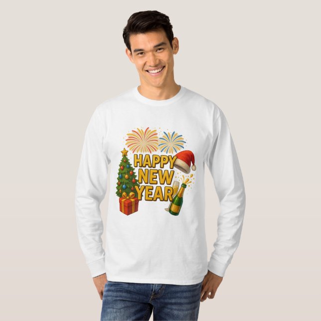 Camiseta Happy New Year Celebration Sticker  (Anverso completo)