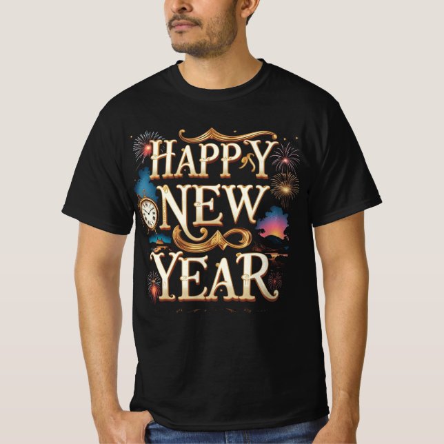 Camiseta Happy New Year Festive Graphic (Anverso)