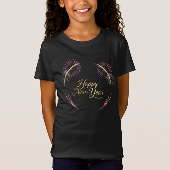 Camiseta Happy New Year Fireworks Design (Anverso)